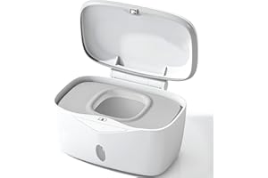 Wipes Dispenser with Weighted Plate, X2 PRO, Seposeve Perfect Pull Baby Wipe Holder, Refillable Wipe Container, Keeps Wipes Fresh, One-Handed Operation. Non-Slip, Easy Open/Close Wipes Case, Grey