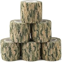 Yoo & Main 12 Roll Camouflage Tape Self Adherent Cohesive Bandage Wrap Rifle Shotgun Camo Wrap Tape Military Camo Stretch For