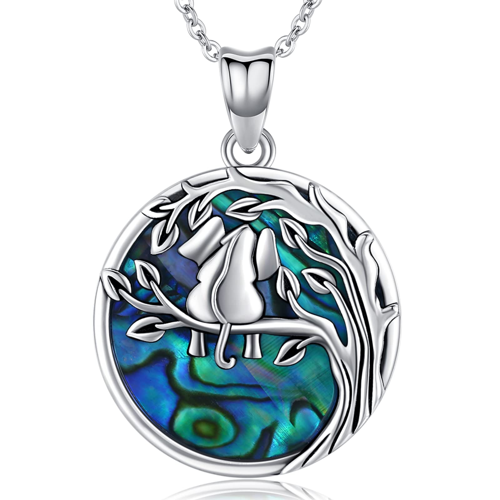 Eusense Elephant Necklace 925 Sterling Silver Lucky Elephants Pendant Jewellery Gift for Women