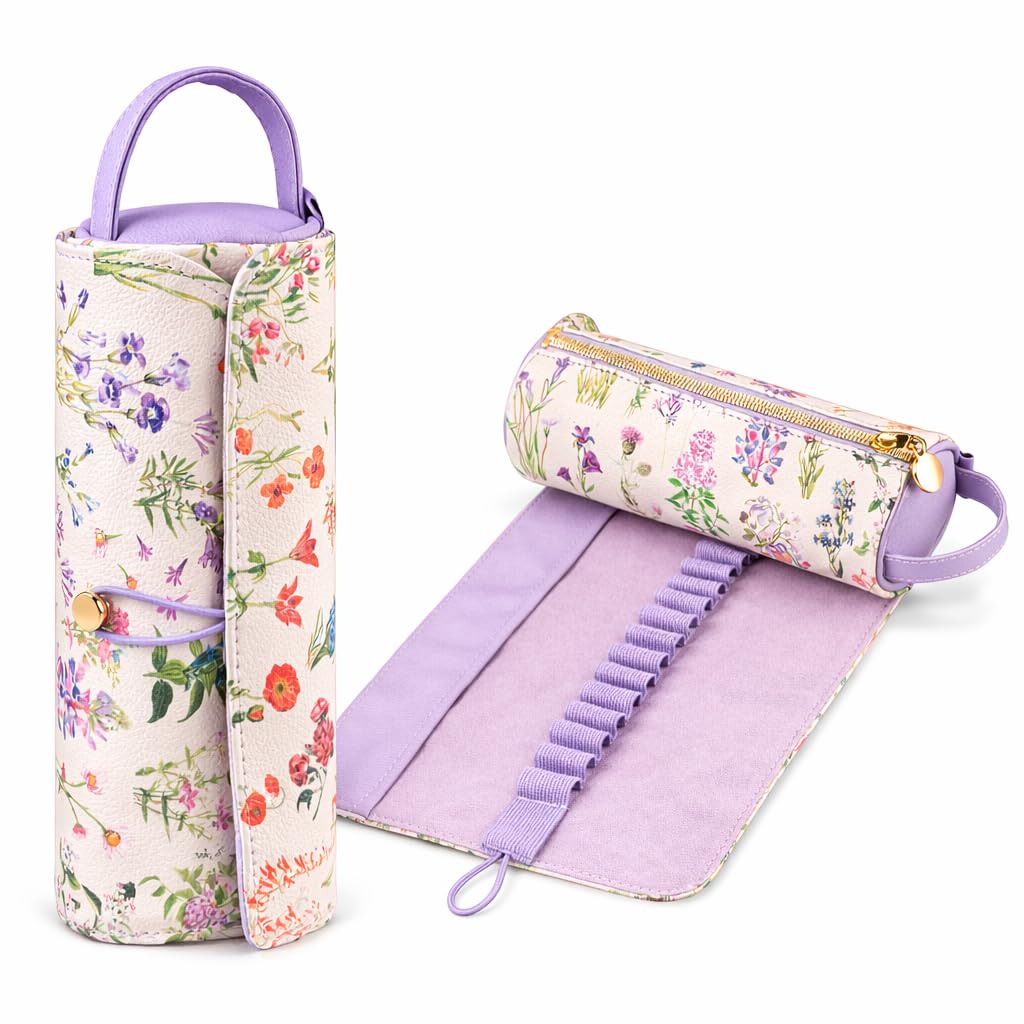 Grupo Erik Botanical Wild Flowers Roll Up Pencil Case - 8 x 3 x 3 inches / 21 x 7.5 x 7.5 cm - Cosmetic Case - Large Pencil Case - Cute Stationery - Flower Gifts - Cute Gifts