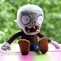 JHESAO 12" PVZ Plush Zombies Brown Coat Toys Soft