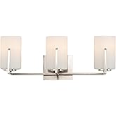 Maxim 21283SWSN Dart Three-Light Dimmable and LED Compatible Glass Cylinder Bathroom Vanity Wall Mount I 180 Watts I Satin Ni