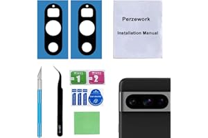 Perzework 2 Set Back Rear Camera Lens Glass Replacement for Google Pixel 8 Pro with pre-Installed Adhesive and Reparing Toolkit