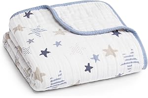 aden + anais Boutique Dream Blanket, Boutique Muslin Baby Blankets for Girls & Boys, Ideal Newborn Nursery & Crib Blanket, Unisex Toddler & Infant Bedding, Shower & Registry Gift, Rock Star