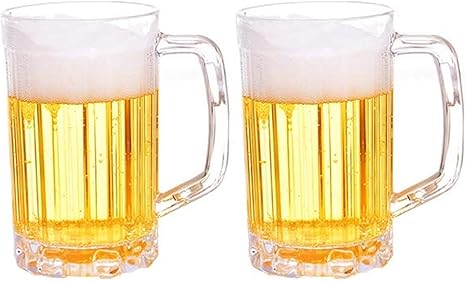 Ruesious Beer Stein 0 5 L Set Of 2 Beer Stein Gift For Birthday Gift Idea German Jug Beer Container Made Of Plastic Amazon De Kuche Haushalt