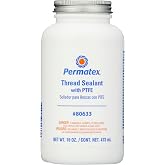 Permatex 80633 Thread Sealant with PTFE, 16 oz., red