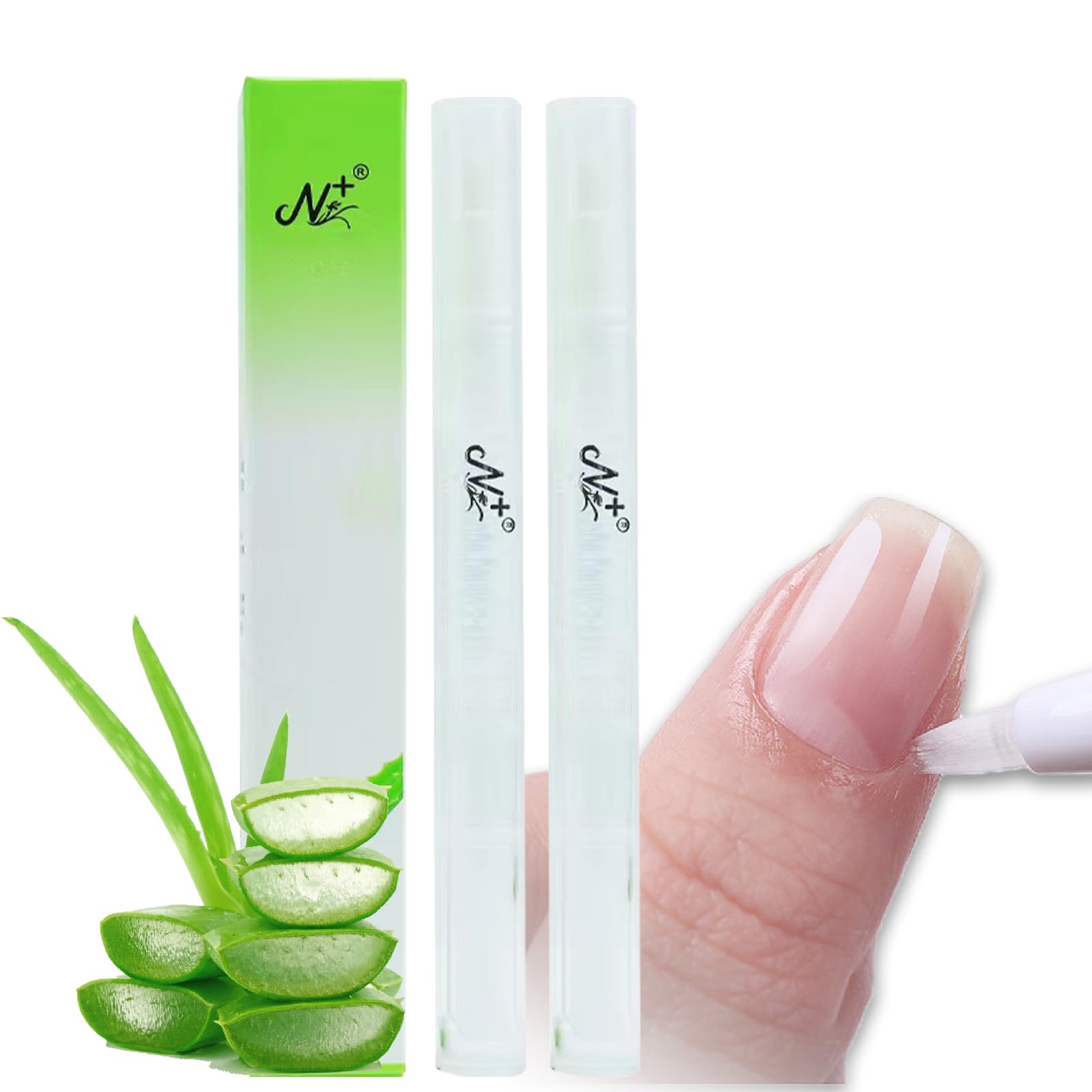 Cuticle Oil Pen for Nail Care, 2PCS Cuticle Oil for Nails, Moisture and Soften Dry Cuticles, Nail Oil Pen for Preventing Cracking and Drying of Nails, Manicure Pedicure for Woman (Aloe Vera)