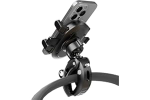 EVEMANT Stroller Phone Holder, Universal Handlebar Phone Mount with 360° Rotation for Golf Cart, Shopping Cart, Spin Bike, Tr