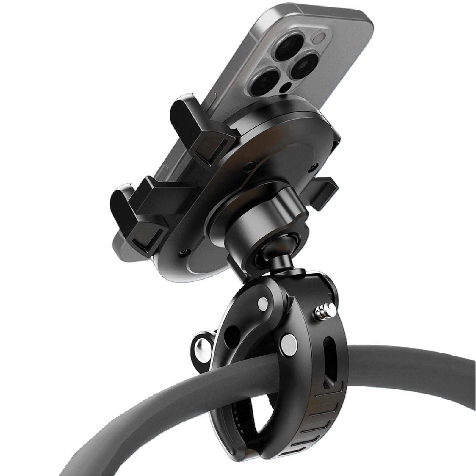 EVEMANT Stroller Phone Holder, Universal Handlebar Phone Mount with 360° Rotation for Golf Cart, Shopping Cart, Spin Bike, Treadmill & Boat - Clamp Fits All iPhone & Android Phones