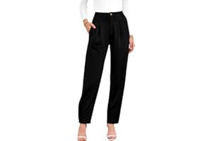 BTFBM Work Pants Women Business Casual Outfits Fall 2025 Elastic High Waist Dress Trousers Pockets Long Tapered Slacks