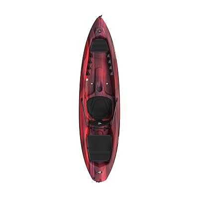 Pelican Seek 100X - Recreational Sit on top Kayak - Garnet - Lightweight Smart Design - Adjustable Ergoform™ Seating System - 10 ft