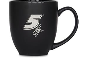 Rico Industries NASCAR Racing Pick Your Driver 15oz Laser Engraved Matte Black Ceramic Bistro Mug - For Hot or Cold Drinks