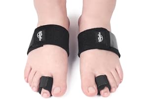 Hilph Toe Splint Straightener, 2 Packs Adjustable Hammer Toe Corrector for Women & Men, Toe Splint for Curled Toes, Broken Toe Support, Claw Toe and Mallet Toe (Black)