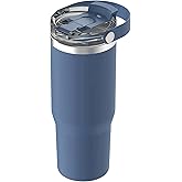Oggi 30oz Vacuum Insulated Tumbler with Lid & Top Carry Handle – Stainless Steel Coffee Thermos, Travel Mug, Fits Cup Holders, Sweatproof, for Hot or Cold Drinks, Insulated Mug for Adults, Blue