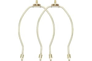 KUMGROT 2pcs Lamp Shade Harp Holder Lamp Replacement Parts Lampshade Bracket Lamp Frame for Table Lamp Floor Lamp Gold Harp Holder 7 Inches