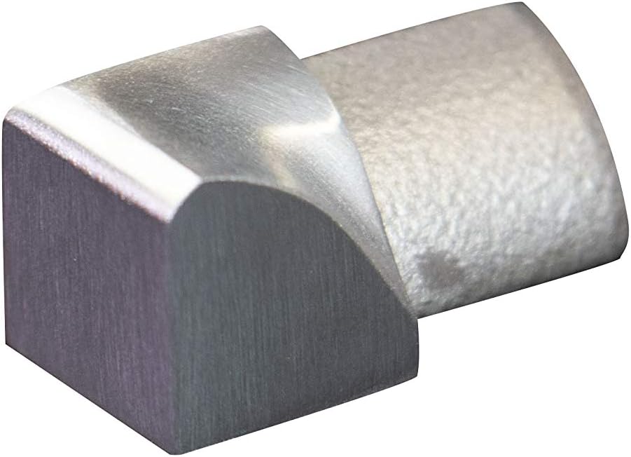 Fuchs ECO-LINE 1xinner Corner Round Edging – Height: 10 mm Stainless Steel V2A Brushed Tile Trim
