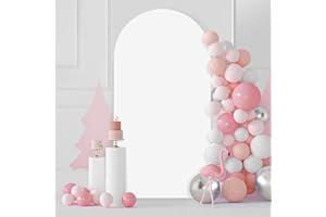 FRIIKO Wedding Arch Cover 6FT Spandex Fitted Wedding Arch Stand Covers Round Top Chiara Arch Backdrop Cover for Birthday Party Baby Shower Ceremony Banquet Decoration White