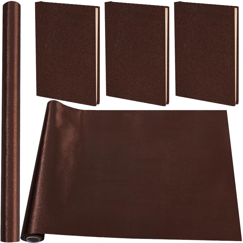 CRASPIRE 110 x 42cm Brown Book Cloth for Book Binding Nylon Fabric Surface Paper Backed A4-A8 Red Color Bookcover Books Album Scrapbooking DIY Covering Protector Bookcloth Bookbinding Supplies
