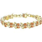 LMXXVJ Fashion Tennis Bracelet Created Emerald White Gold Plated Charm Bracelet Gifts Jewelry for Women