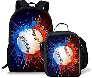 baseball print backpack