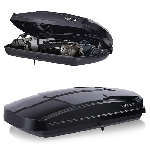 VISRACK Hard Shell Roof Cargo Box Carrier with Security Keys,Heavy Duty ...