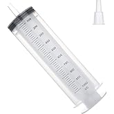 1000mL Syringe for Liquid, Large Plastic Syringe with Tip Adapter, Individual Sterile Sealed for Scientific Dispensing, Paint, Watering, Oil