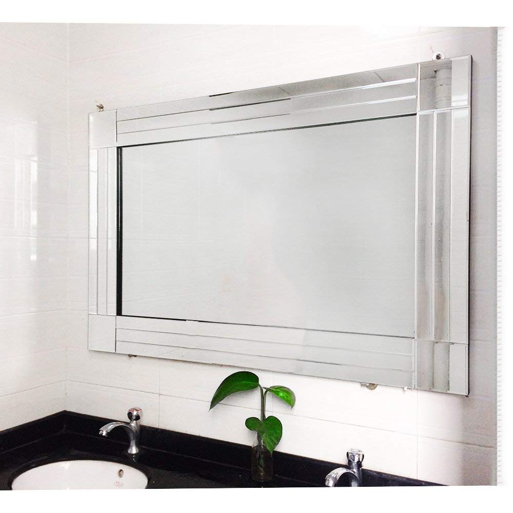 Tuff Concepts 120cm X 80cm antique modern venetian style wall mirror, Silver