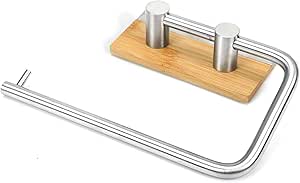 Portarrollos de papel higiénico autoadhesivo 3M, toallero sin papel de perforación para la cocina del baño, toallero de pared, acero inoxidable y ...