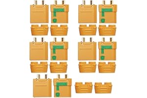 RCpow 5Pairs XT90S XT90-S XT90 Connectors Anti-Spark Male Female Connector for RC Quadcopter Brushless Motor FPV Drone Lipo Battery ESC and Charger Lead