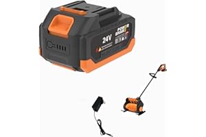 Vicien 24V 4.0Ah Lithium-Ion Snow Blower Battery Replacement for Cordless Electric Snow Shovel Black (4.0-Ah Battery + Charger)