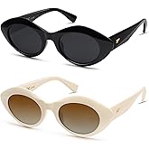 VANLINKER Polarized Trendy Thick Oval Round Sunglasses for Women Retro Shades VL9825