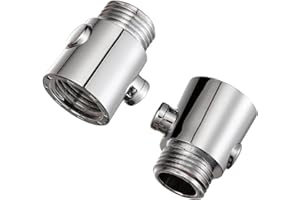 QUSMEIYICI 2PCS Shower Shut Off Valve Button Shower Head Shut Off Valve Universal Water Flow Control Valve Water Pressure Regulator Shower Head Adapter Button Switch for Shower Arm and Hose or Bidet Sprayer