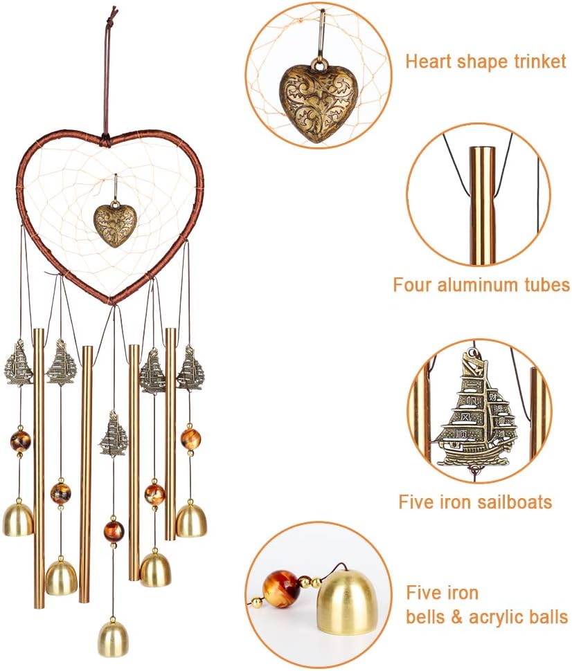 PROMISE YO Heart Wind Chimes Outdoor, Hearts Windchime Indoor Dream Catcher Wind Chimes Outdoor Metal Bell Wind Chimes Mom Wind Chime for Garden, Yard, Patio, Home, Room, Window Décor (Heart Shape) : Garden & Outdoor
