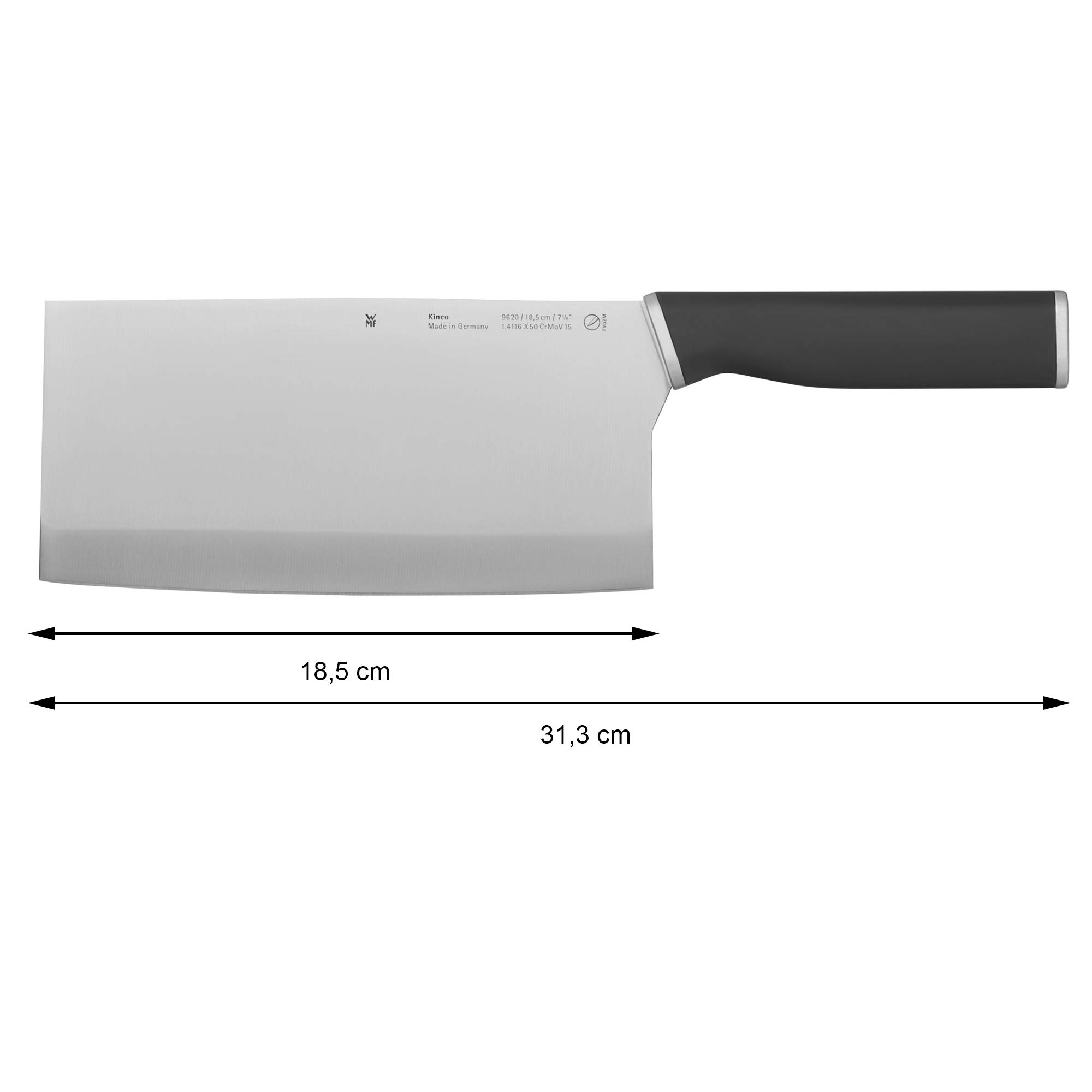 WMF Kineo Chinesisches Kochmesser 31,3 cm, Made in Germany, Küchenmesser, Performance Cut, Kinetisches Design, Spezialklingenstahl, Klinge 18,5 cm 3