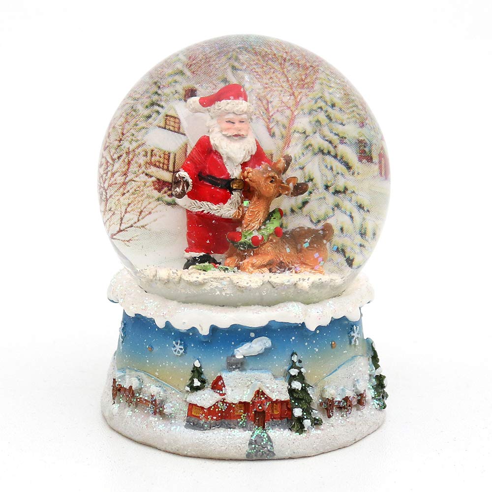 Santa snow globe, 8.5 cm x 7 cm, diameter 6.5 cm Reindeer