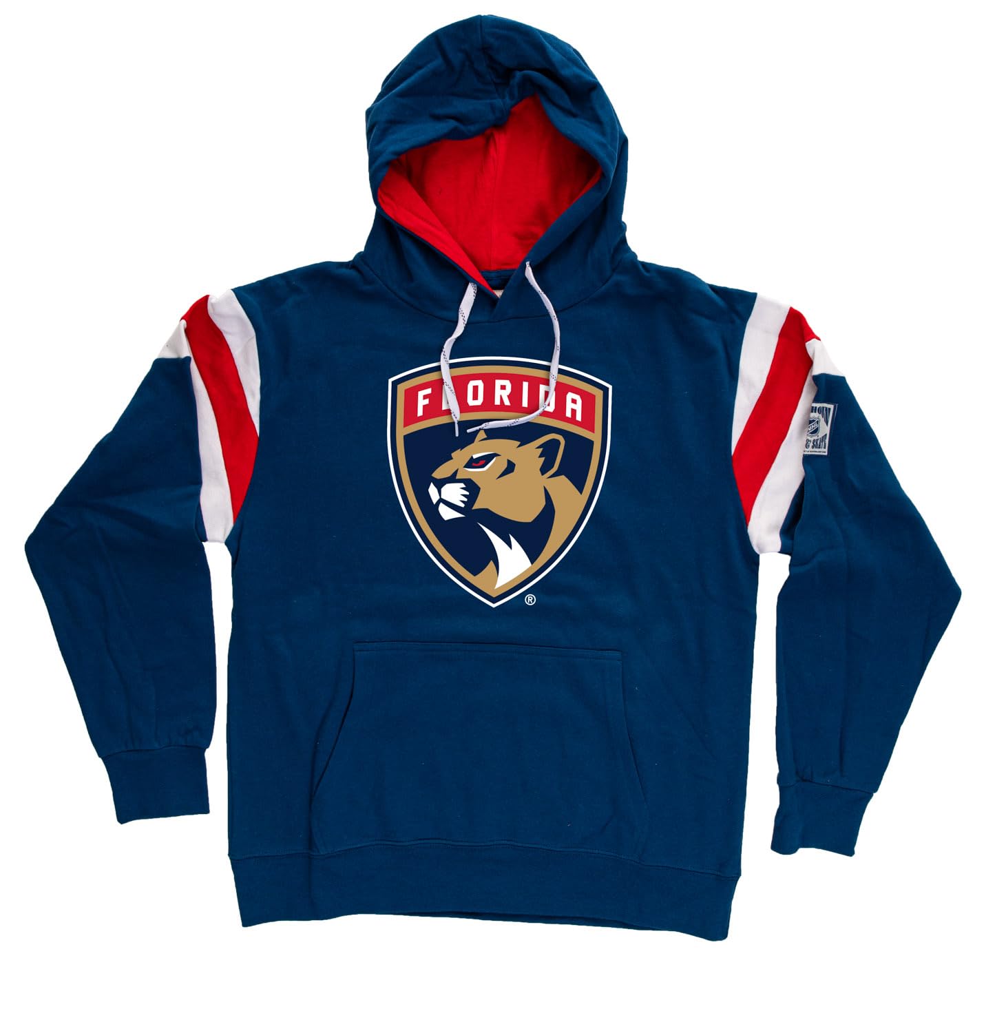 Calhoun NHL Surf & Skate Mens Varsity Retro Style Pullover Hoodie – The Coastal Collection (XX-Large, Florida Panthers) Image
