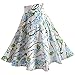 Fancyqube(TM) Women Pleated Vintage Skirts Floral Print Midi Skirt Style19 XL