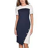 Tommy Hilfiger Womens Scuba Crepe Structured Short Sleeve