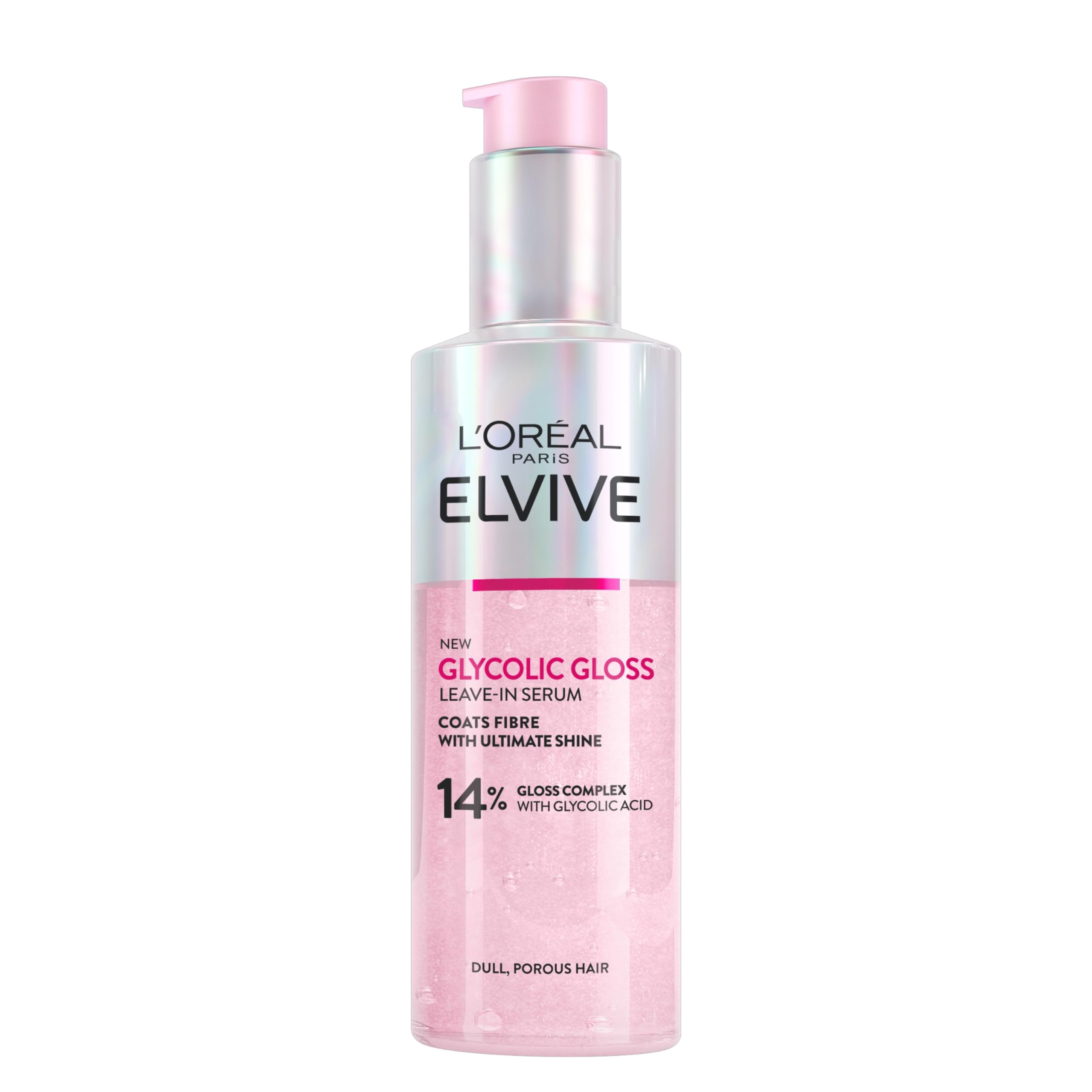 L'Oreal Paris Elvive Glycolic Gloss Leave-In Serum, With Glycolic Acid, Ideal for Dull Hair, 150ml — image 1
