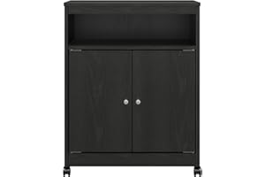 Ameriwood Home Landry Microwave Cart, Black Oak