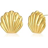 Boho Seashell Stud Earrings,Dainty Ocean Earrings Coastal Jewelry for Women Beach Summer Jewelry