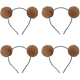 Elaine Room Headband Bear Ears Soft Ball Hairband Headwear Halloween Christmas Costumes for Women