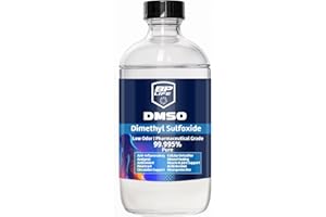 BP LIFE DMSO Dimethyl Sulfoxide 99.995% Pure | Low Odor | 8 oz (237 ml) Clear Glass Bottle | High Purity Multipurpose Solvent for Laboratory, Industrial & DIY Use