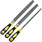 warmtree 3 pcs Metal File Set, 8-inch,Professional High Carbon Steel File, Includes Flat/Round/Half-Round,Work for Metal, Wood