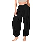 ODODOS Women's Wide Leg Pants with Pockets Lightweight Loose Draped Casual Palazzo Lounge Pajama Harem Pants