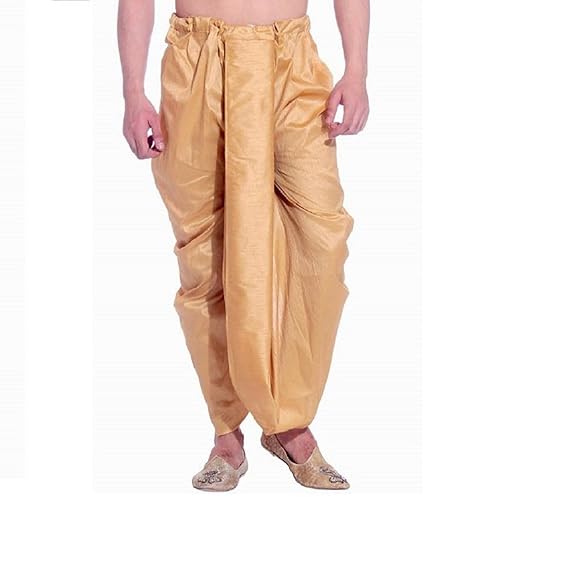 GN Cream solid silk Dupion Dhoti for Mens