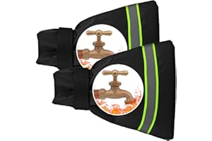 NEKSKA Outdoor Faucet Covers for Winter, 9.8" x 6.3" Insulated Spigot Cover, Waterproof Hose Bib Covers for Freeze Protection, Patio Winterizing Home Must-Have Faucet Cover for Outside Yard (Green, 2PC)