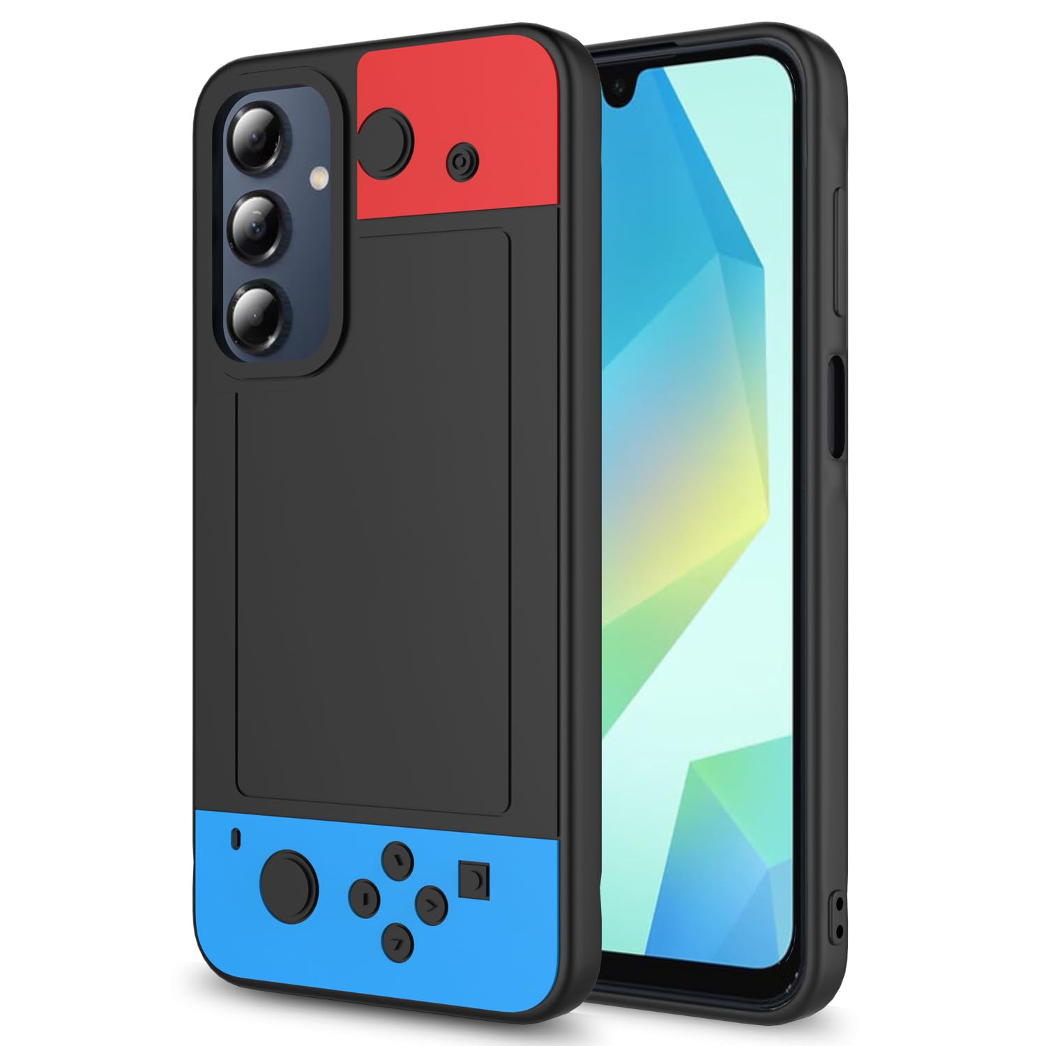 for Samsung Galaxy a55-5G Case,Galaxy a55 Phone Case,3D Cartoon Cute Kawaii Fun Cool Funny Video Game Design Phone Case,Full Body Protection Camera Protection Cover for man Women Teen Blue Red Black