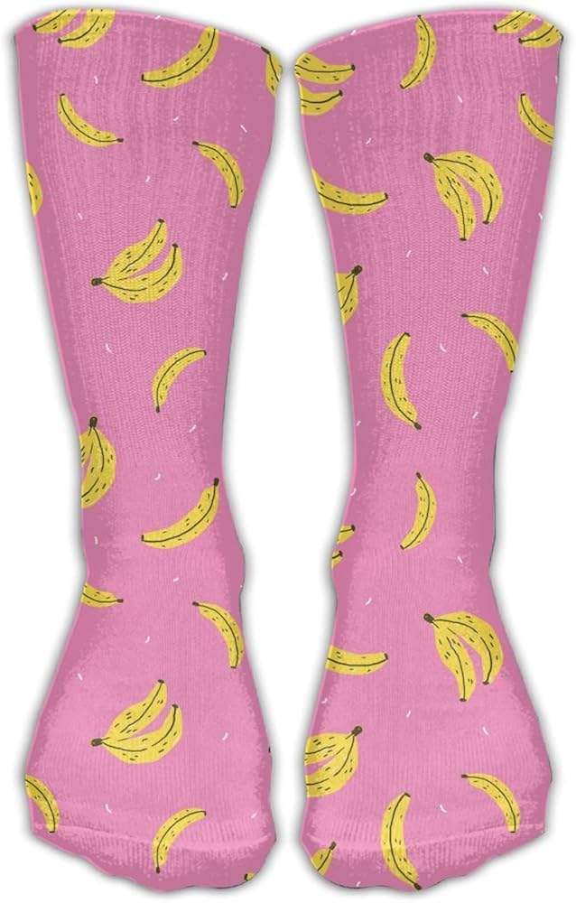 Banana Print Unisex Athletic Breathable Socks Ankle Socks Novelty Sport 11.8 Inch