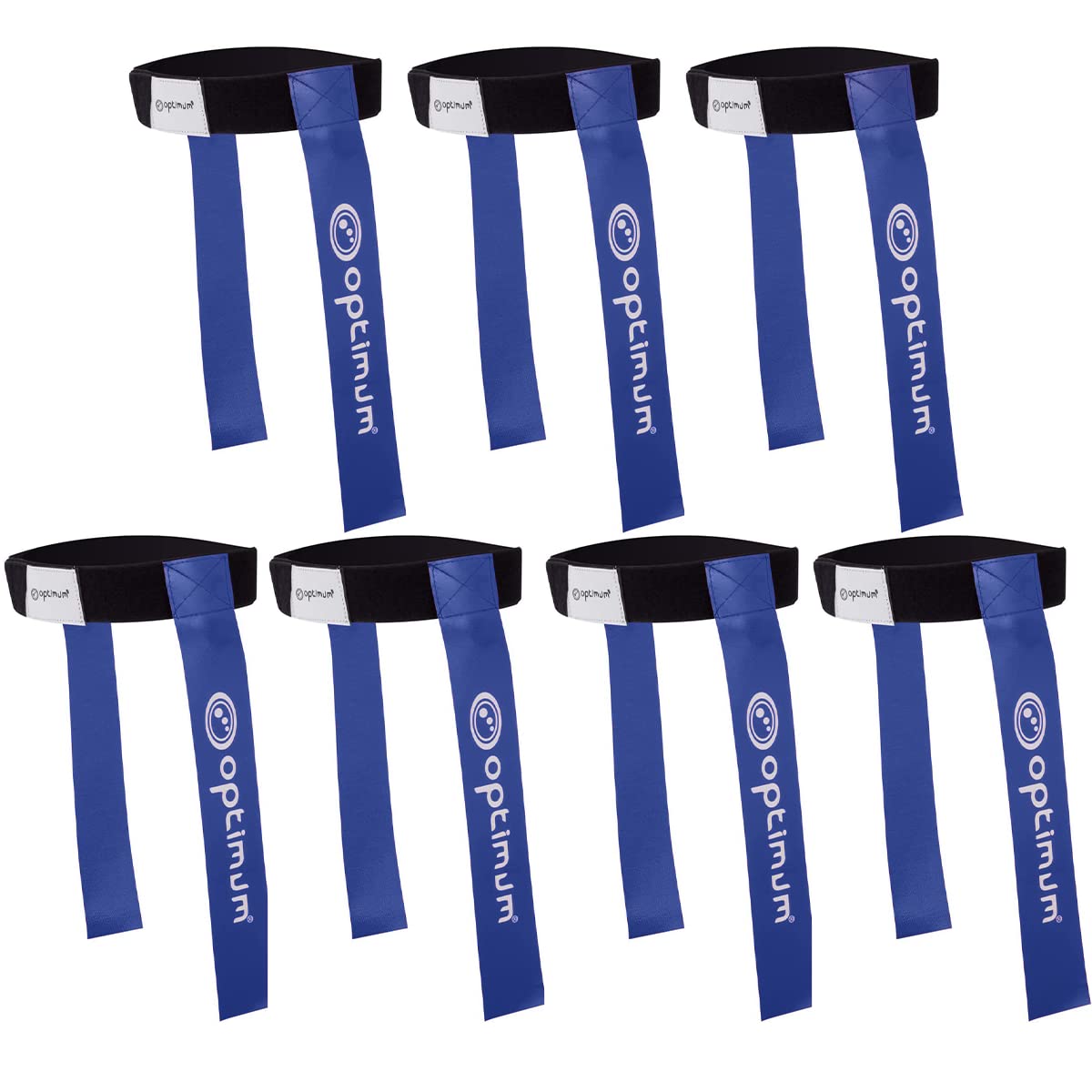 Optimum TBFB Touch Rugby Tackle Tag Belt Flags | Adjustable Velcro, Training Aid For Beginner| Pack of 7 - Blue